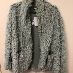Love, fire faux fur jacket